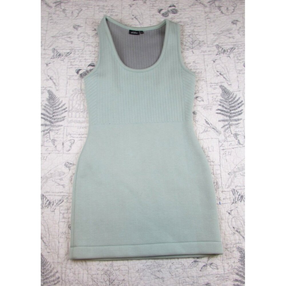 Kate Spade Saturday Womens Scuba Aqua sleeveless low cut tank dress womens S